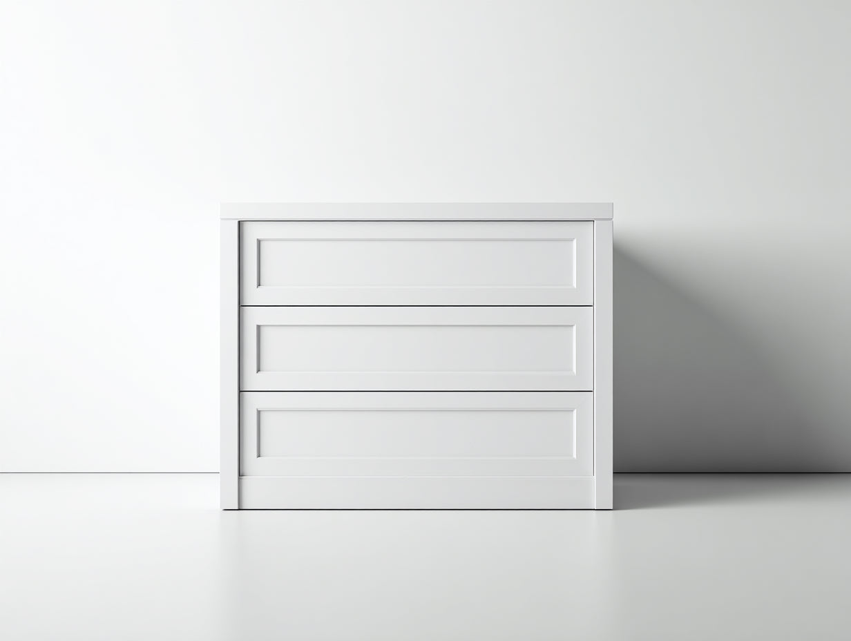 Cómodas de madera 80x40x80 cm - blanco - diseño moderno con tres cajones para dormitorio