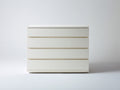 Cómodas de madera 88 x 43 x 90 cm - Blanco - 4 cajones sin tiradores y diseño minimalista