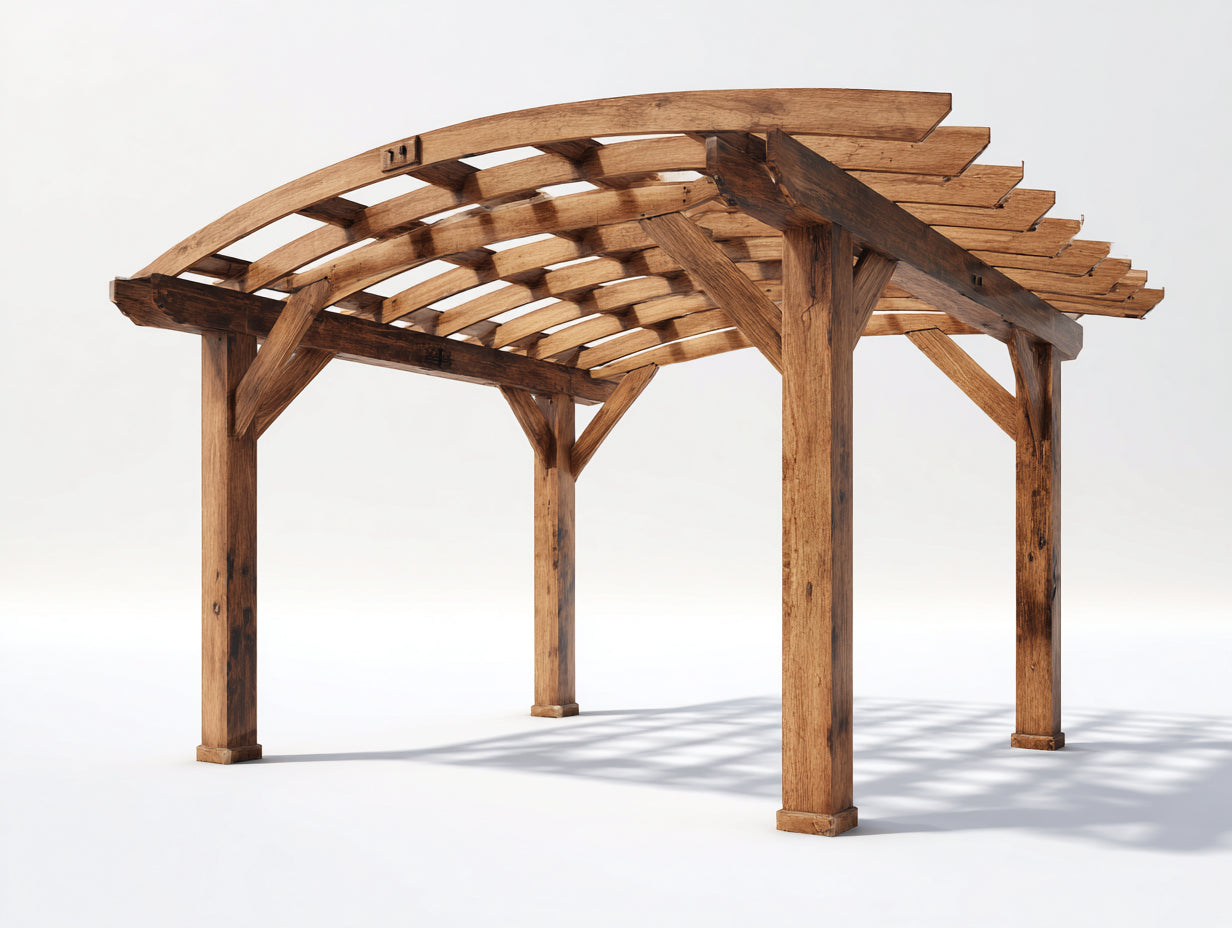 Pérgola de jardín de madera marrón natural 400 x 300 x 250 cm - estructura exterior para terraza y jardín