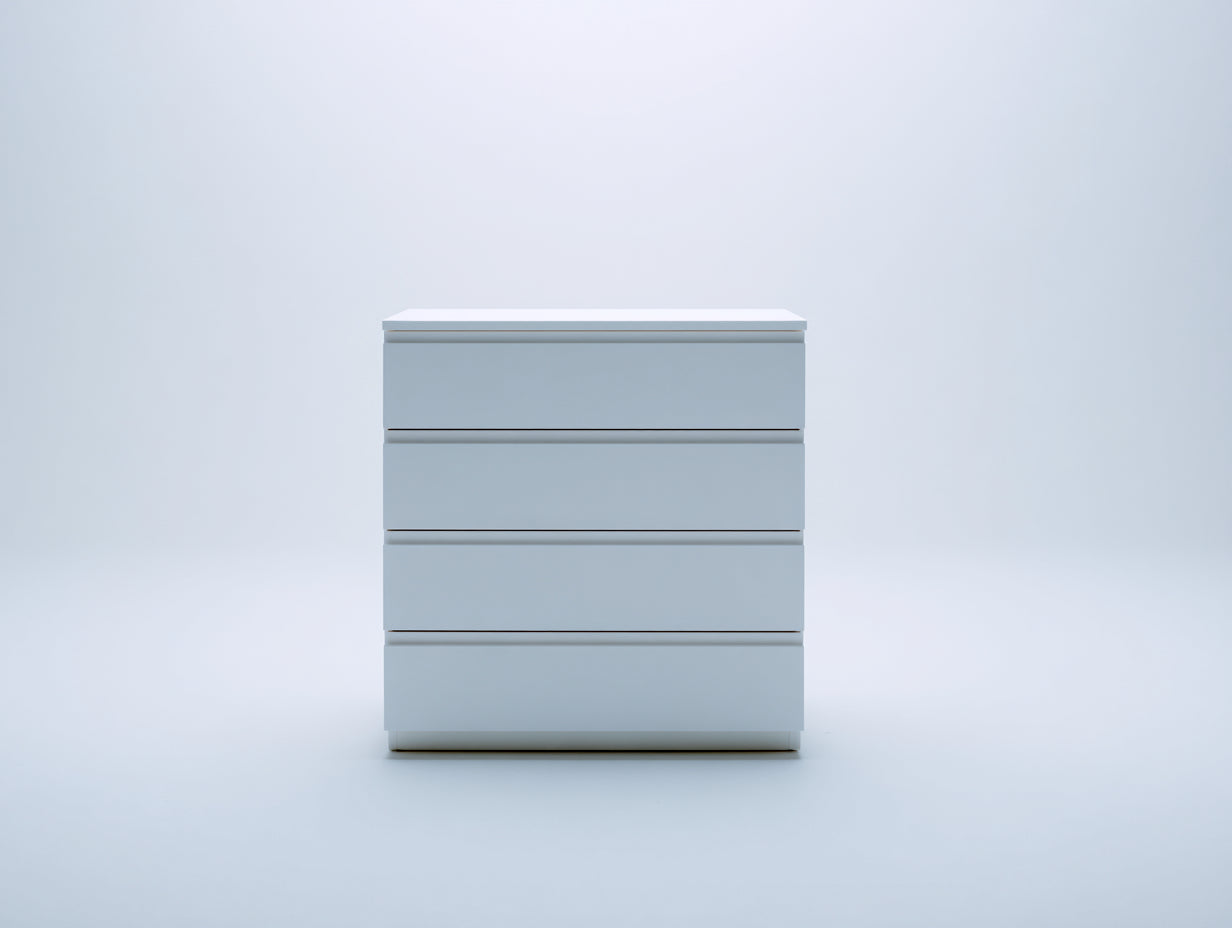 Cómodas blanca con 4 cajones 80 x 40 x 100 cm - cómoda moderna de almacenamiento para dormitorio