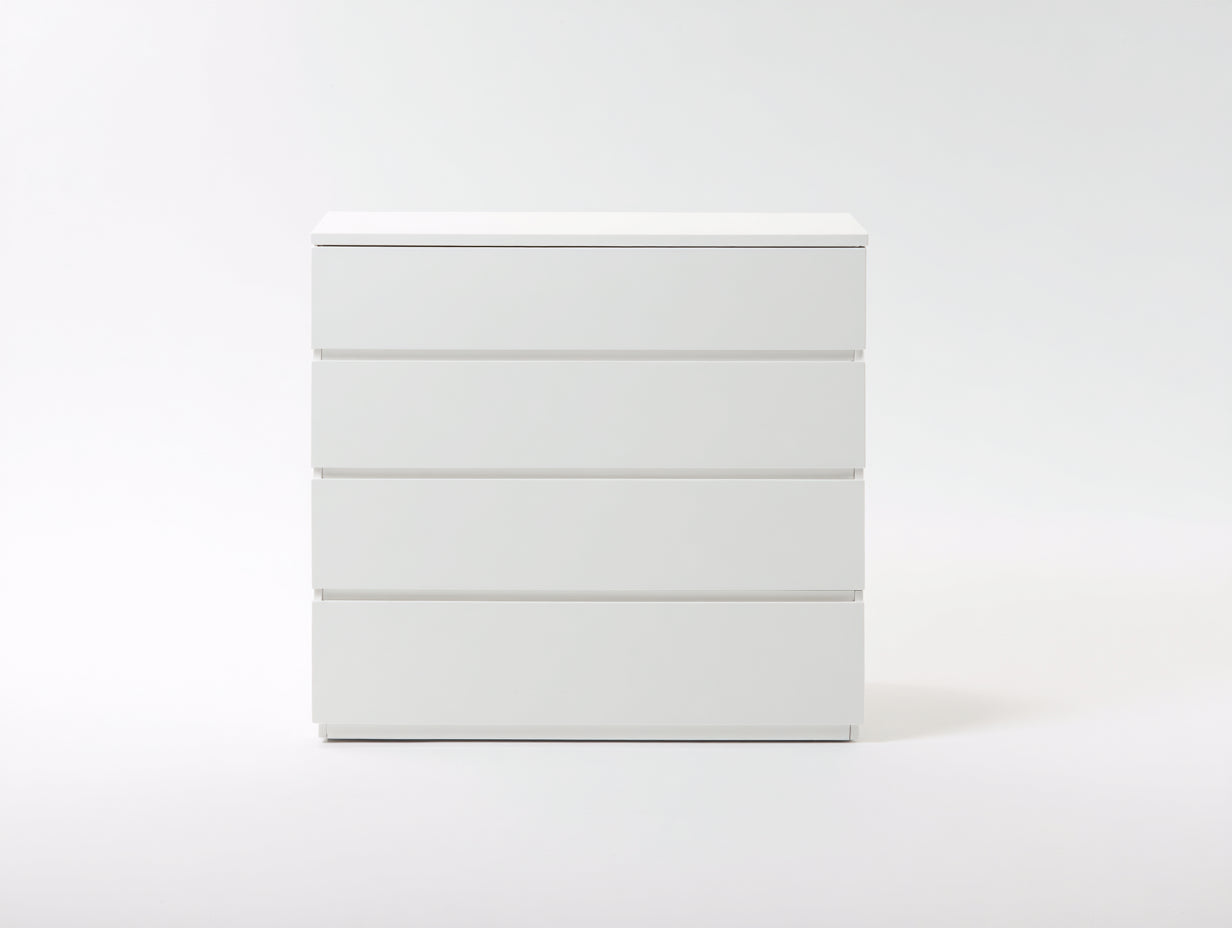 Cómodas de 4 cajones 80 x 40 x 92 cm - Blanco - Diseño moderno sin tiradores