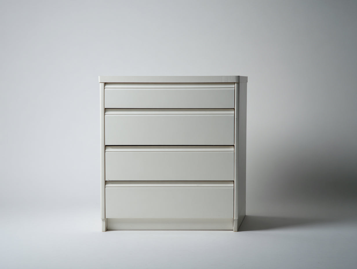 Cómodas de 4 cajones 72 x 40 x 88 cm - Blanco - Diseño compacto con frentes integrados