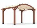 Pérgola de jardín de madera 400x300x250 cm marrón con cubierta beige diseño moderno para exterior