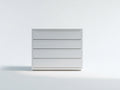 Cómodas de madera 86 x 42 x 91 cm - Blanco - 4 cajones con tiradores integrados