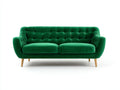 Sofás lineales de terciopelo 215x85x80 cm - verde - diseño moderno de dos plazas con respaldo acolchado