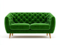 Sofás lineales de terciopelo 210x85x78 cm - verde - diseño clásico de dos plazas con respaldo capitoné