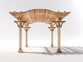 Pérgola de jardín de madera 300x300x240 cm - marrón claro - diseño clásico con estructura abierta