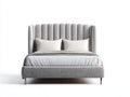 Camas dobles tapizadas de terciopelo 200x160x110 cm - gris - diseño moderno con cabecero acolchado